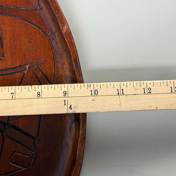 Hand-Carved Wooden Pineapple Serving Tray With Tropical Art Design - Picture 6 of 6